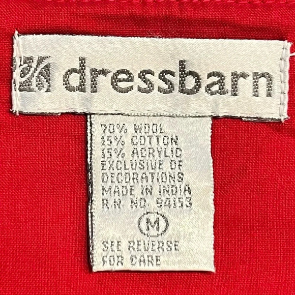 Vintage Dress Barn Red Wool Blend Reindeer Applique Vest Medium - Picture 3 of 9